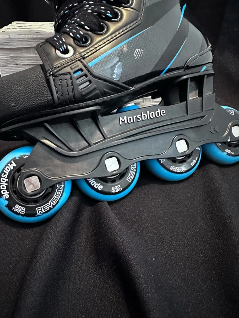 Marsblade Kids Inline Hockey Skates - Black and Blue Sz. 12Y